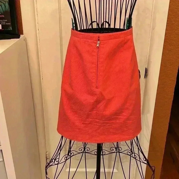 Carven coral color mini skirt w/pockets-Sz 42 - Picture 5 of 7